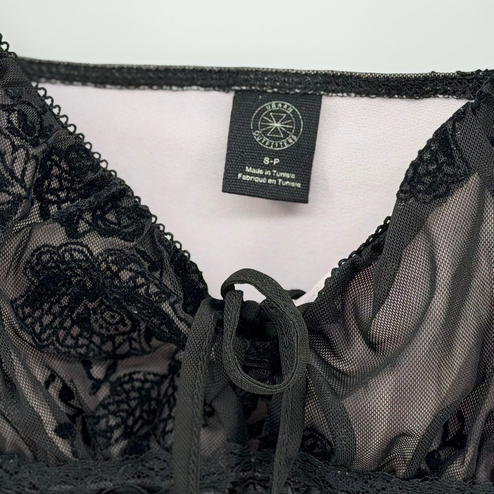 Urban Outfitters Sheer Mesh Babydoll Dress Goth Coquette Fairy Grunge S - Picture 3 of 9